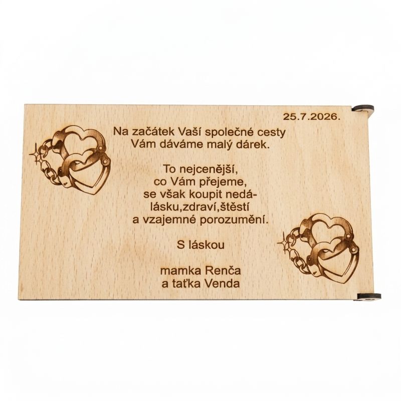 věnování na zadní straně víka