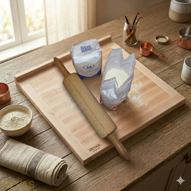 Kuchyňský vál z jasanu 55 × 51 × 4 cm