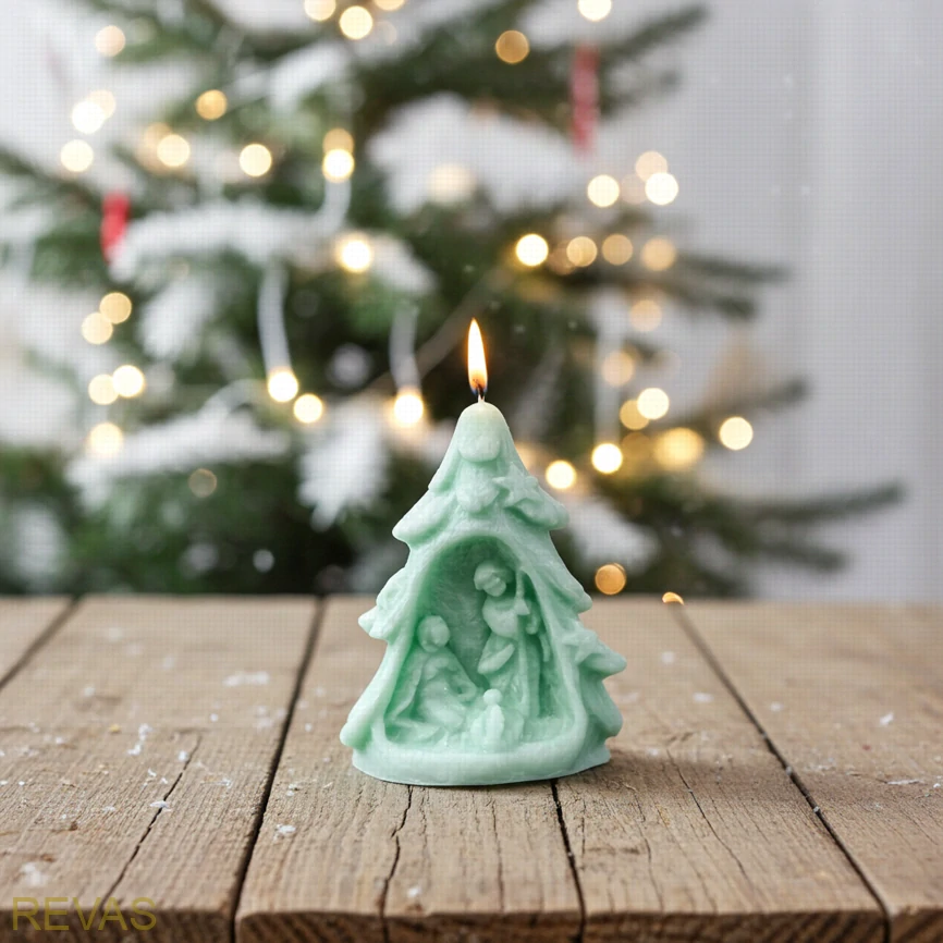 Svíčka stromeček betlém, výška 7 cm