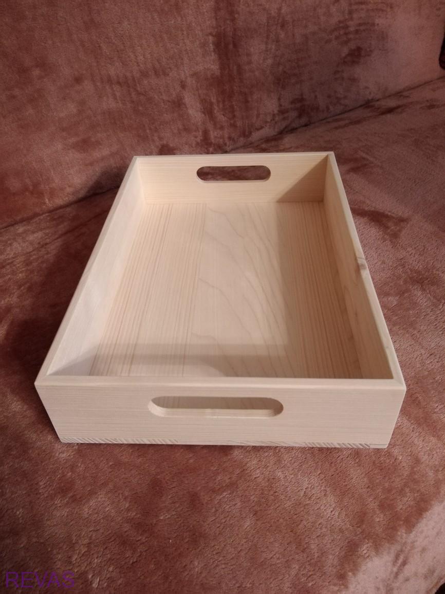 Dřevěná nízká bedýnka - d x š x v - 32 x 22 x 6 cm