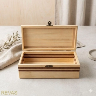 Dřevěná truhlička 22,5 × 10,5 × 7,7 cm – smrk, dub, americký ořech